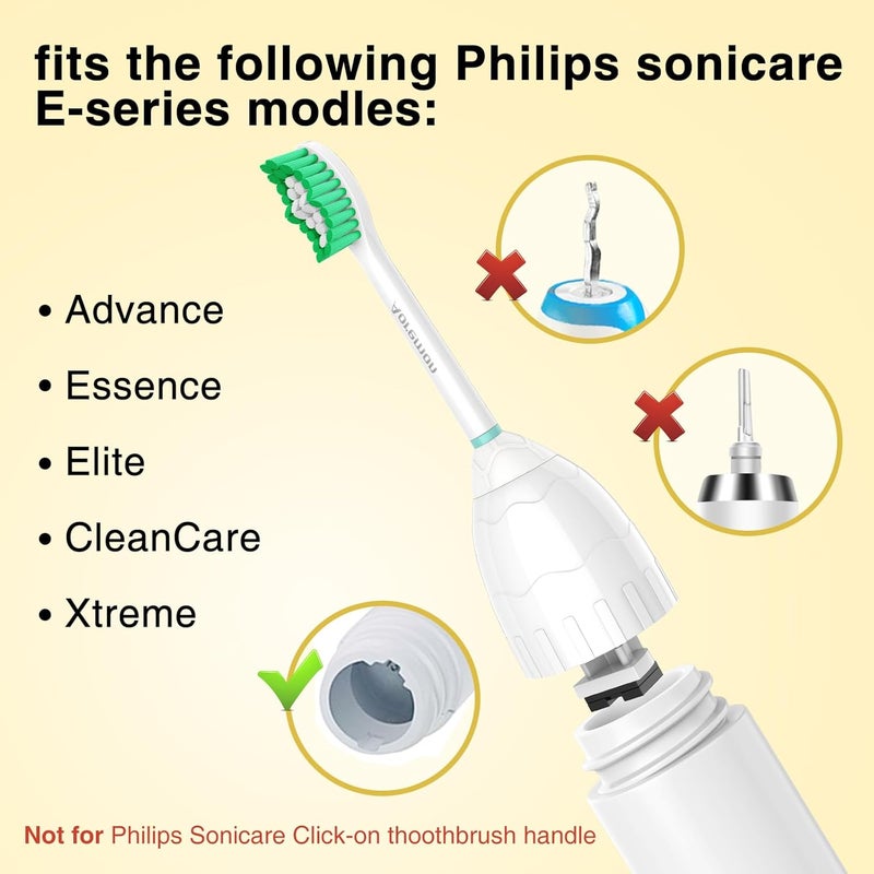 Aoremon Replacement Toothbrush Heads for Philips Sonicare E-Series Essence HX7022/66 and other Screw-on Electric Toothbrush Model, 6 Pack - Image 2